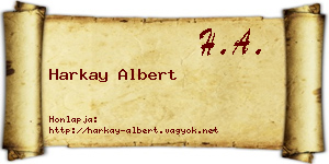 Harkay Albert névjegykártya