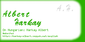 albert harkay business card